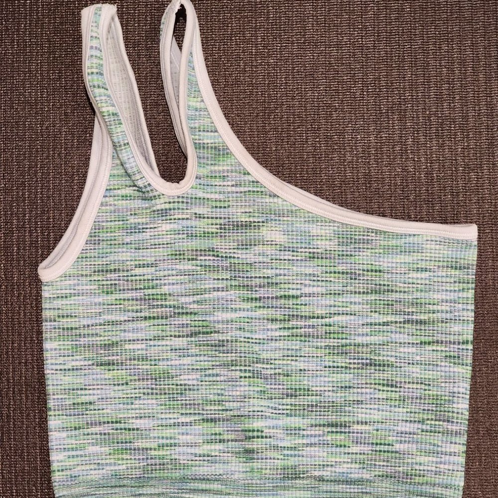 Aerie Multi-Color, Cropped, One-Shoulder, Athletic Top